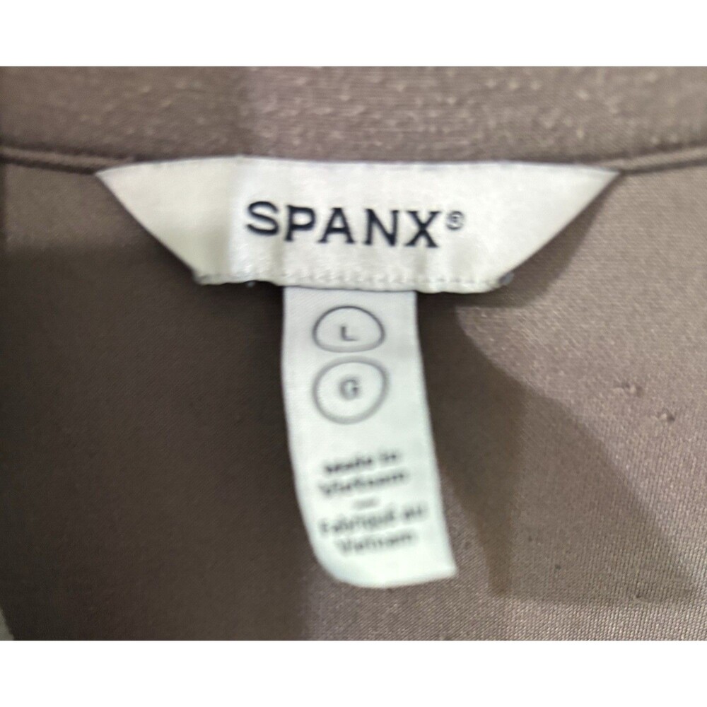 Spanx Air Essentials Pullover Smoke Brown Half Zip Lightweight Top Size Large - Picture 5 of 8